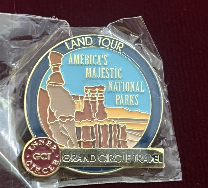 AMERICA'S MAJESTIC NATIONAL PARKS GRAND CIRCLE TRAVEL Lapel Tack Pin-NEW