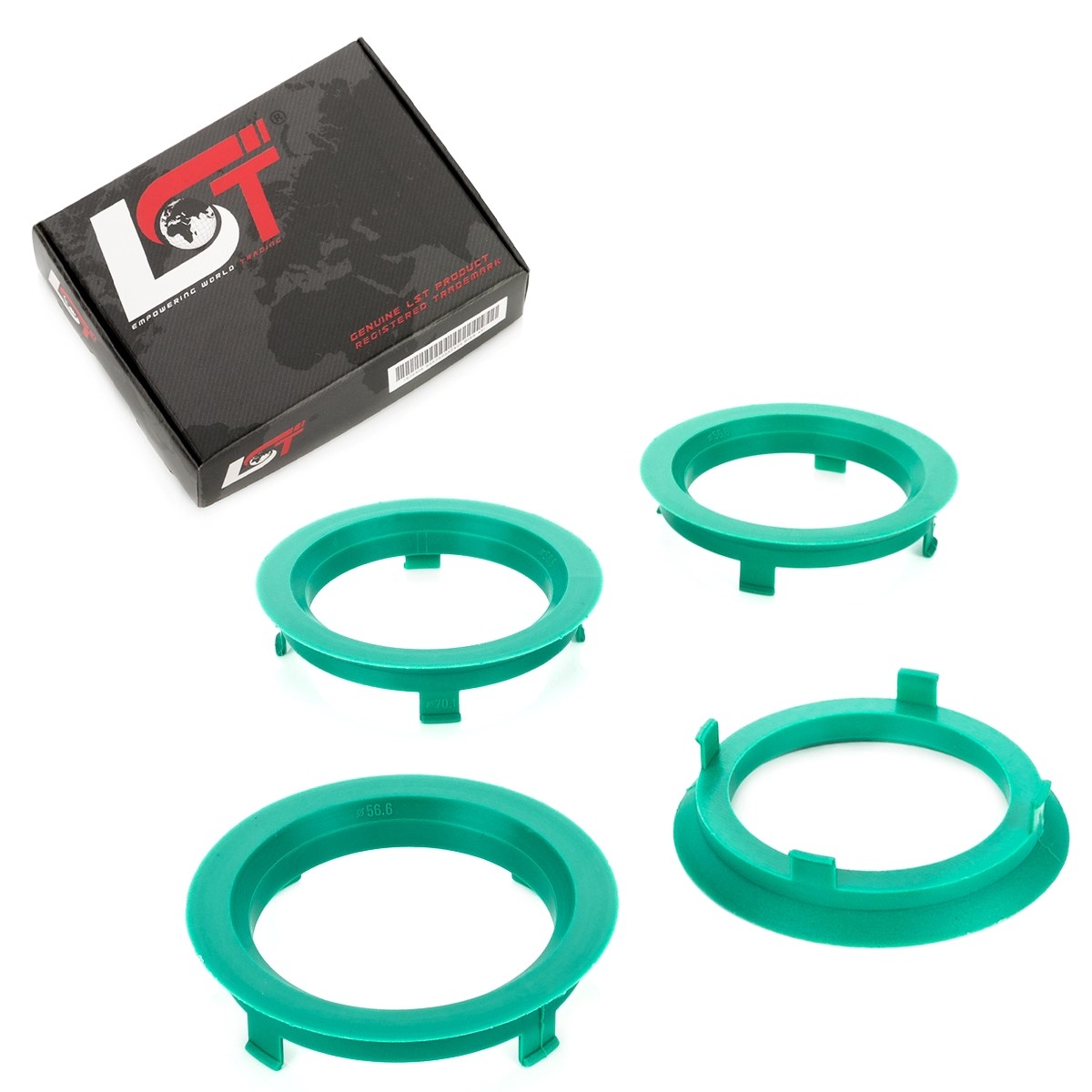 4x Centering Ring Spacer Turquoise Alloy Wheels Ø 56,6 MM - Ø 70,1 for Daewoo