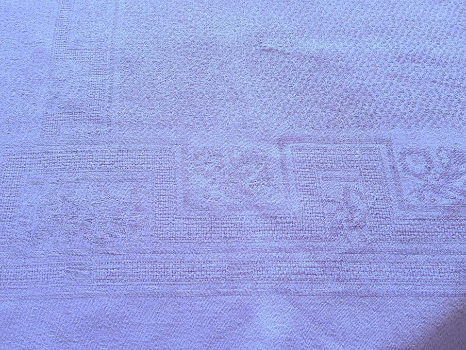 NAPPE vintage en damassé - 160 cm x 142 cm - Photo 3/4