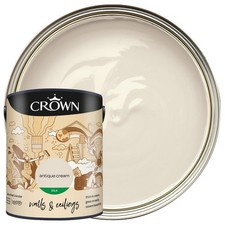 Crown Silk Emulsion Antique Cream Interior Wall Ceiling Paint 5L ProMax UK Trade 7.80 per litre