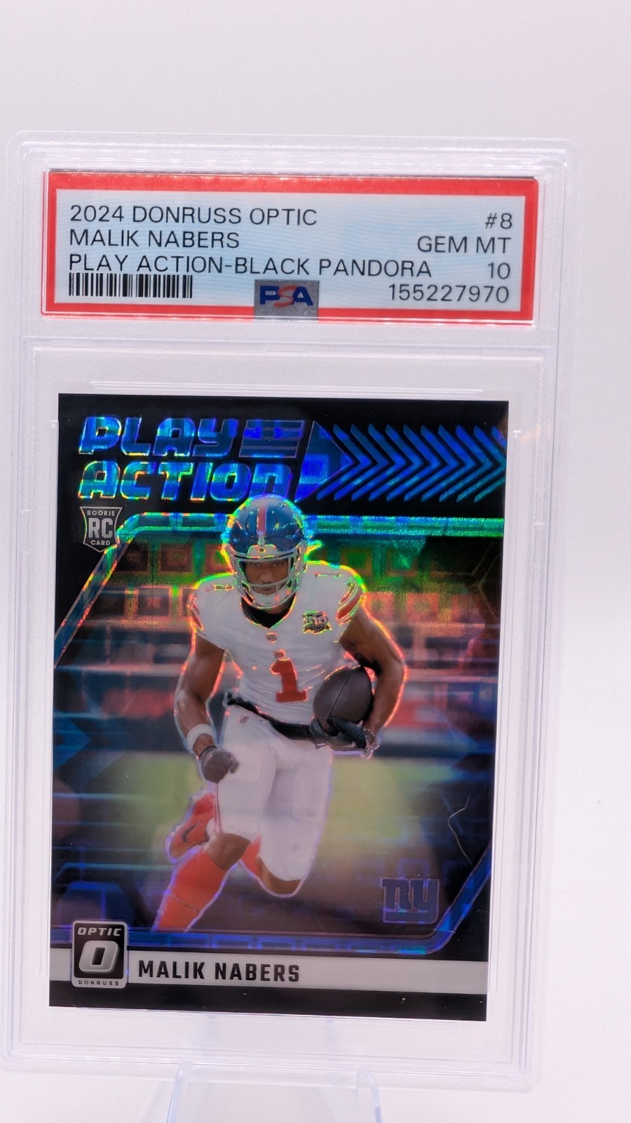 Malik Nabers Panini Donruss Optic Play Action #8 Black Pandora