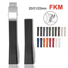 FKM Rubber Watch Strap 20mm 21mm 22mm Quick Release Cut to Size Deployant