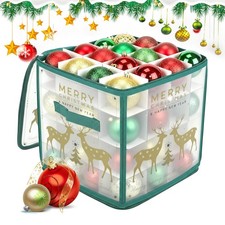 Christmas Ornament Storage Box 64-Grid Seasonal Decorative Ball