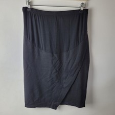 Seraphine Women Size 12 Black Stretch Maternity Wrap Skirt Smart Casual Work
