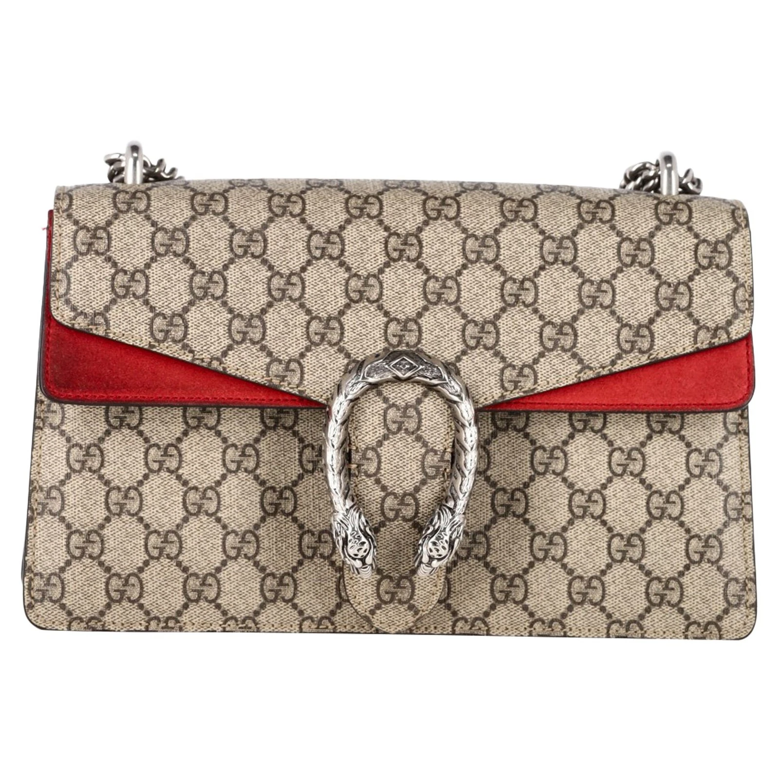 Borsa a tracolla Gucci Medium Dionysus GG in tela beige
