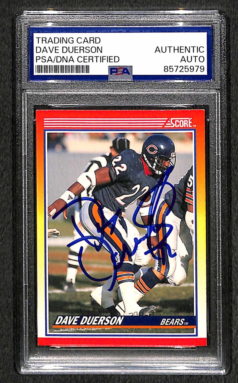 Signed Dave Duerson 1990 Score #238 Card Autographed Super Bowl XX SB Auto PSA