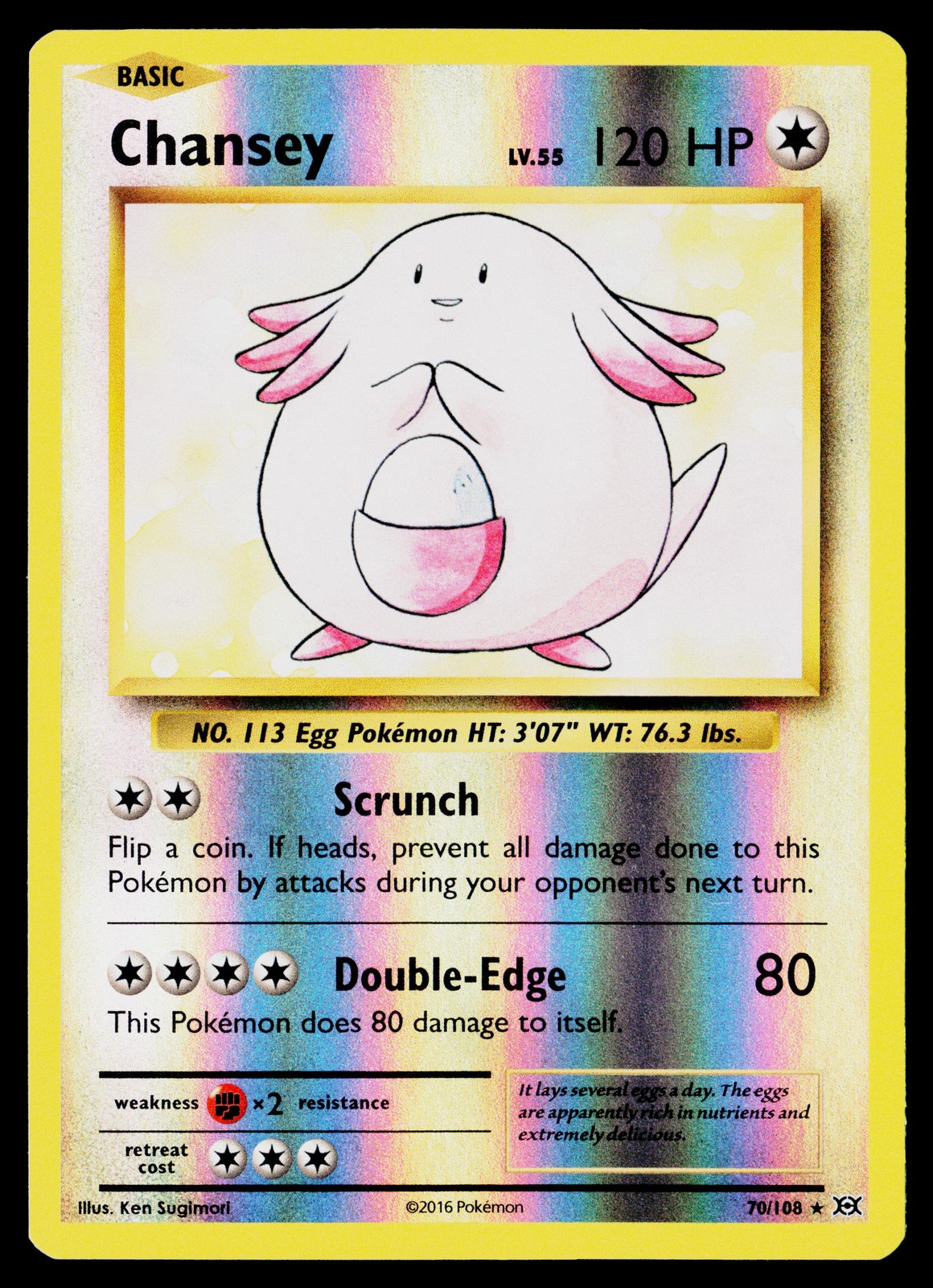 Chansey #70/108 XY - Evolutions Reverse Holo Near Mint or Better