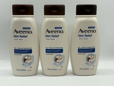 3PK Aveeno Skin Relief Body Wash  18 FL OZ EA  Sensitive Skin  Coconut Scent