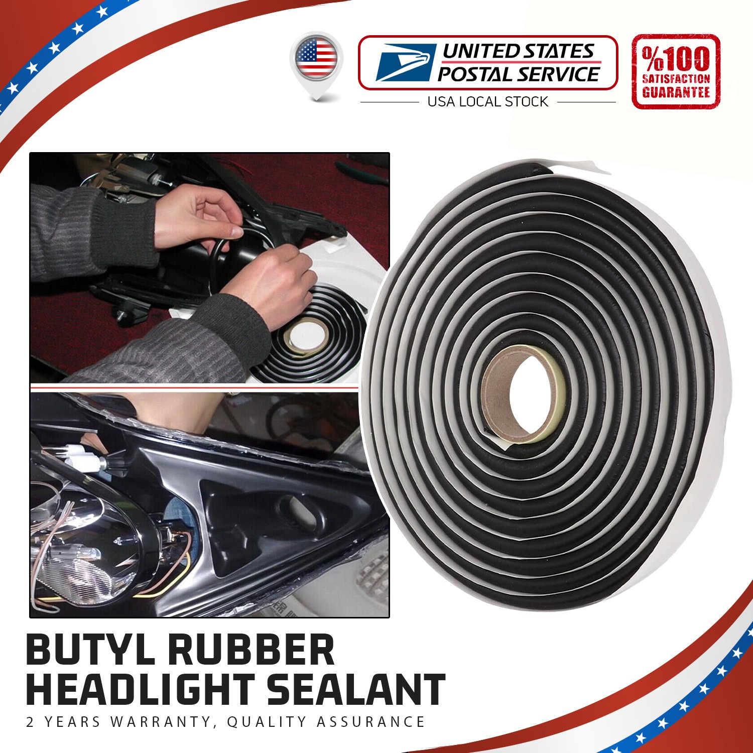 4M High Quality Butyl Rubber Tape Sealant Caulk For Car Windshield Door US Stock