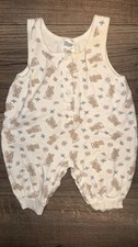 Vintage Sleeveless Bear Floral Print Romper One-Piece 0-6 Months