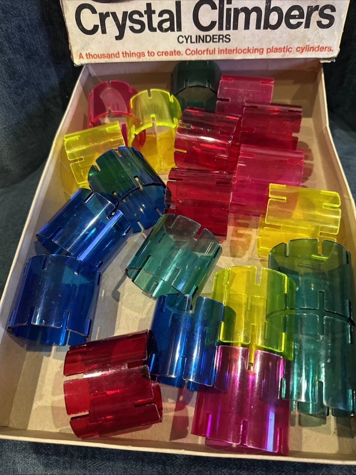 Vintage 1970 Pressman Play Hour Crystal Climbers Cylinders Building Toy #3337 - Image 3 of 4