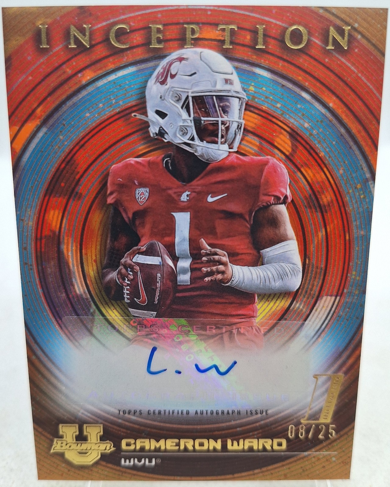 Cam Cameron Ward 2022/23 Bowman U Inception Orange Foil Initiation #08/25 Auto