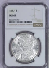 1887 Morgan Dollar $1 NGC MS64