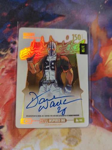 Bo Jackson Battle Arena ALPHA Update Woody Darren Woodson Fire Auto /50 BFA-111