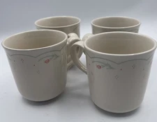 Corning Ware Corelle Calico Rose Trellis Coffee/Tea Cups Set of 4