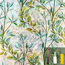 Stained Glass Window Film Decorative Privacy Static Cling for Office Kitchen