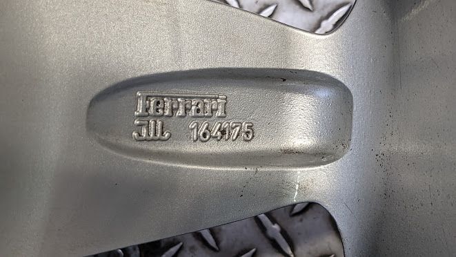 FERRARI 360 SPIDER PART SET OF 4 ORIGINAL WHEELS FERRARI SILVER 164173 164175...