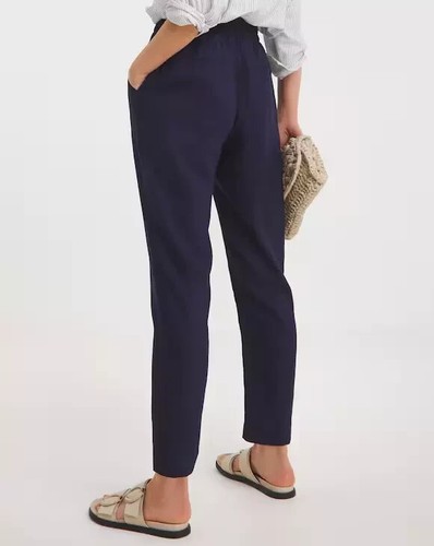 JD WILLIAMS LADIES NAVY LINEN MIX TAPERED LEG TROUSERS NEW SIZE 22 (ref 535) - Bild 3 von 3
