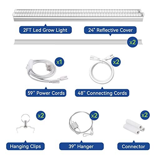 Monios-L T5 Grow Light 5000K Daylight White, LED Plant Light for Indoor Plant...