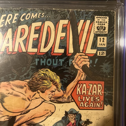Daredevil #12 CGC .5 Ka-Zar 1st Plunderer App/ John Romita Stan Lee- Jan 1966 - 第 3/7 張圖片