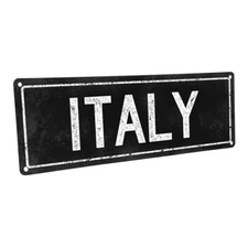  Black Italy Metal Sign; Wall Decor for Mancave, Den, and Game Room