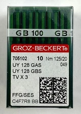 Groz-Beckert Machine Sewing Needles Size 125/20 FFG Point 100-Pack