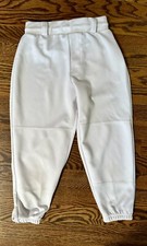 EASTON Youth PRO PULL UP Baseball Softball Pant White Youth Medium Belt Loops