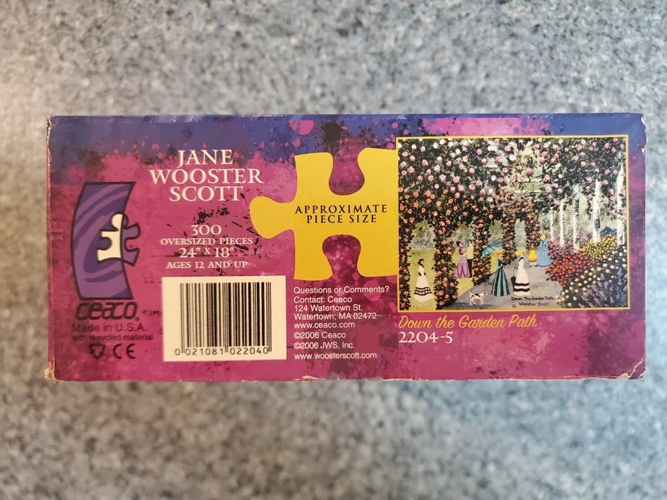 HTF Jane Wooster Scott DOWN THE GARDEN PATH 300 piece puzzle COMPLETE - Image 3 of 4