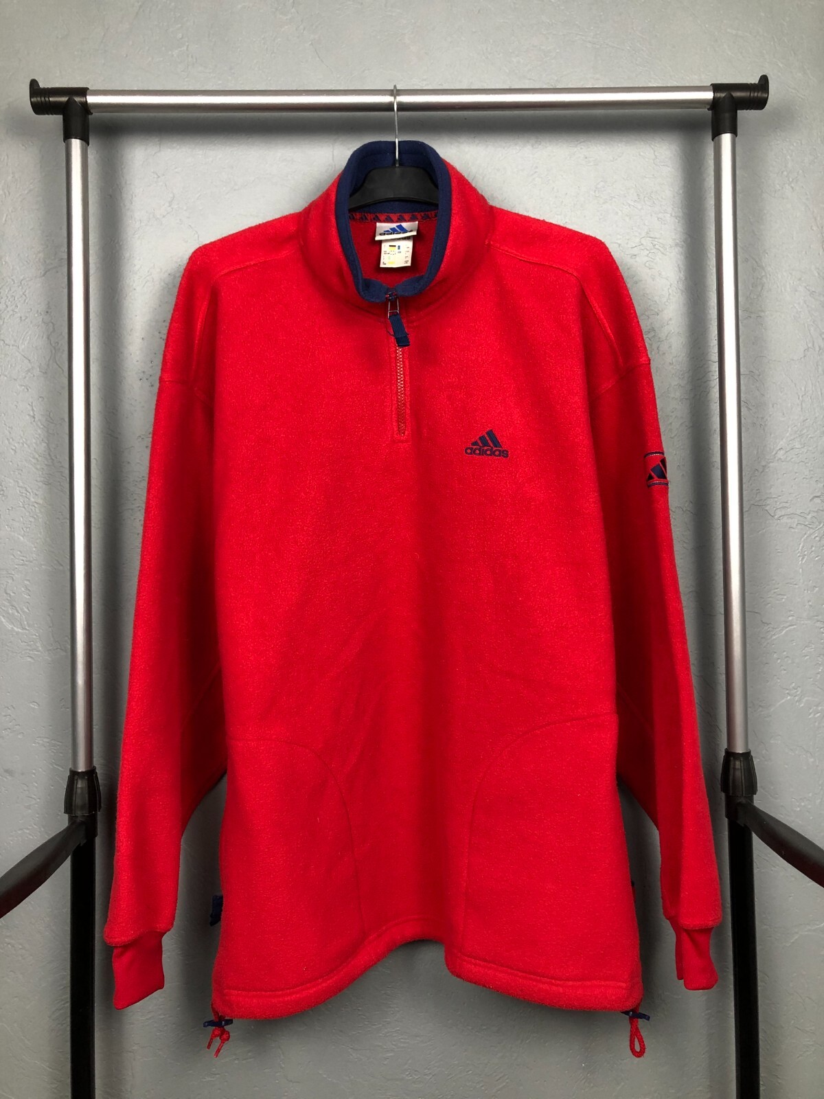 Adidas Vintage Mens Fleece Quarter 1\4 Zip Jacket Size L