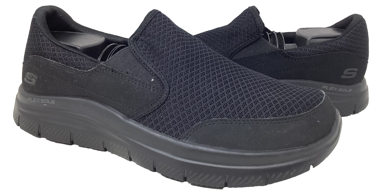 Skechers Men's Work Mcallen Blk Slip On Safety Shoes Sz:10 #77048