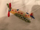 Pottery Barn Kids Crib Baby Toddler Bed Skirt Embroidered Airplanes Vintage — photo 4