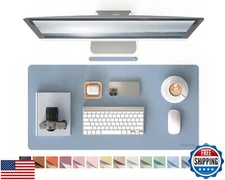 RENMTURE PU Mouse Pad, Faux Leather Large Desk Pad, Home Work Office Accessor