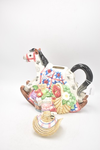 Vintage Fitz & Floyd Omnibus Countryside Rocking Horse Teapot – Decorative - Picture 18 of 24