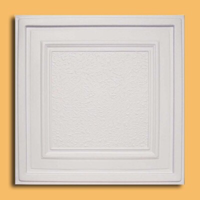 Grid System, Pop In, 24'' x 24'', 3D, PVC, Ceiling Tiles, ZETA White