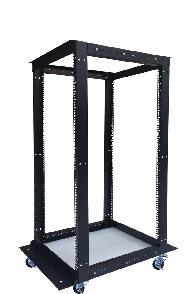 22U 4 Post Open Frame 19" Network Server Rack on Caters Adjustable Depth 24"-37" - Image 2 of 4