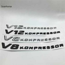 New 2x V8 V12 Kompressor Emblem Badge For Usa Seller Tape On Trunk Badge