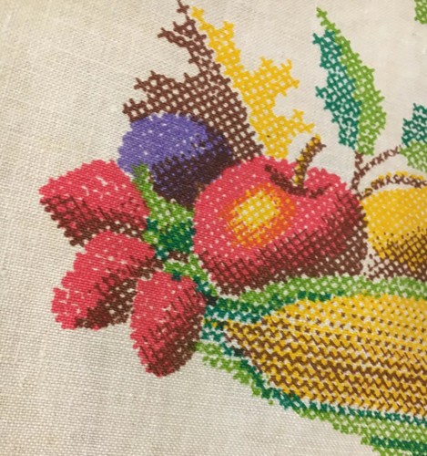 1970 Linen Calendar Kitchen Tea Towel 27 X 15.5" Harvest Cross stitch pattern - Picture 3 of 3
