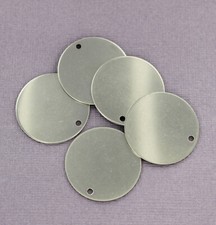 Circle Stamping Blanks - Silver Brushed Stainless Steel - 30mm - 1 Tag - MT718