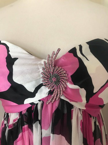 Marc Bower Glamit Strapless Floral Silk Gown Size 2US MSRP $895 - Picture 10 of 12