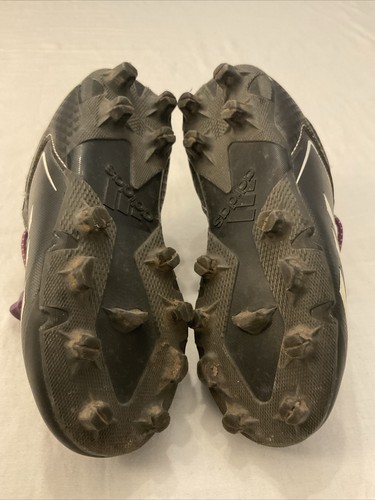 Adidas Kids Boys Girls Soccer Cleats Shoes ~ Size 10K ~Black ~ Purple Lock Laces - Picture 9 of 9