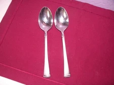 Set Of 2 Mikasa HARMONY Oval Place Soup Spoons Satin Stainless Flatware 7 5/8 F4