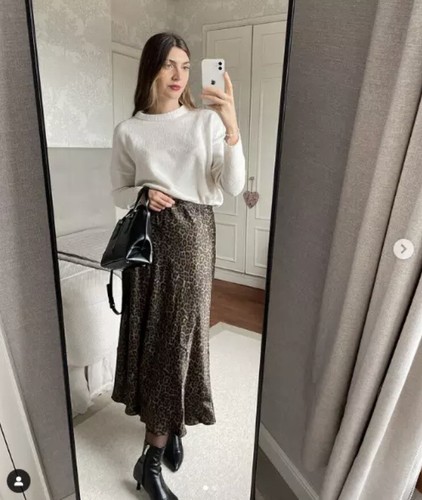 BNWT ZARA ANIMAL PRINT LONG SKIRT LEOPARD PRINT SATIN SILKY ASO TRINNY CHLOE M - Picture 4 of 7