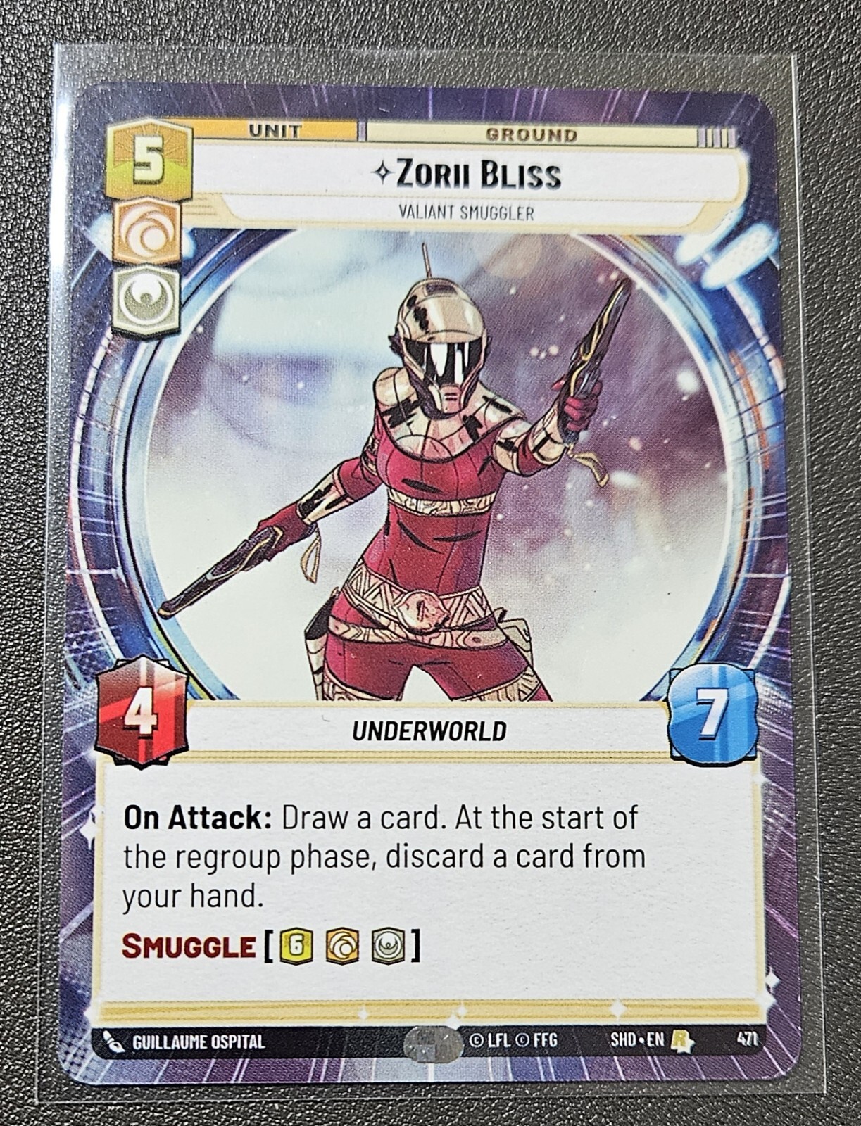 Zorii Bliss Hyperspace - Shadows Of The Galaxy #471 RARE - Star Wars Unlimited