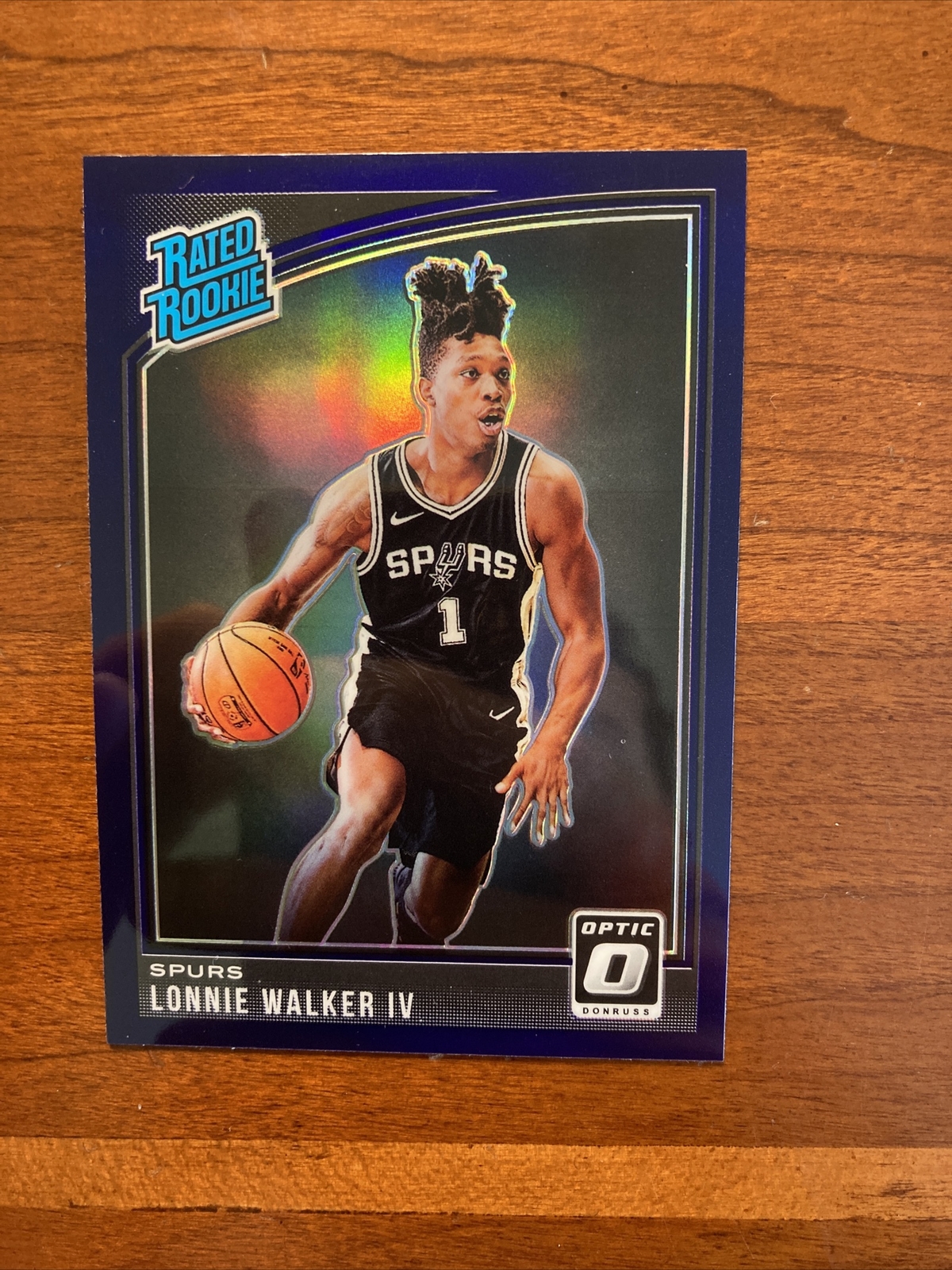 2018-19 Donruss Optic Lonnie Walker IV Purple Holo Rookie Card- Spurs- Card #174