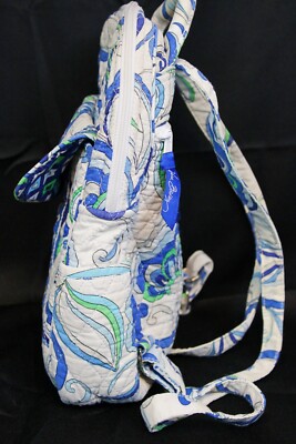 2008 Vera Bradley Mediterranean White Small Mini Backpack 
