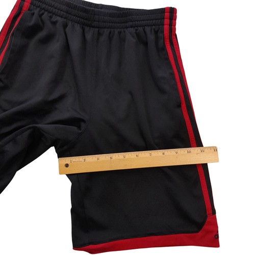 Adidas athletic shorts Boy Large (14/16)black+red trims/elstc w+drwstrn/pockets - Picture 10 of 13