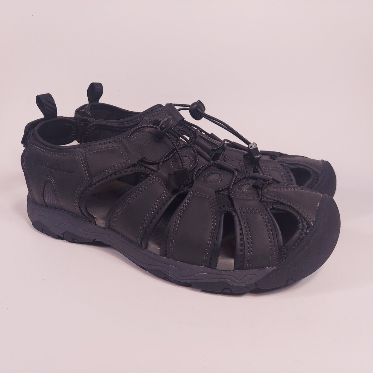Eddie Bauer Sandals Black Meridian Bump Toe Comfort Sandals 