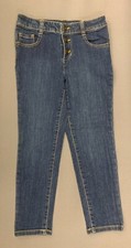 NWT Crazy 8 Adjustable Waist Girls Size 7 Buttoned Hooked Denim Jeans C81040