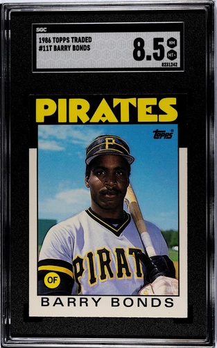 1986 Topps Traded Barry Bonds Rookie Card RC #11T SGC 8.5 NM-MINT + So SHARP!