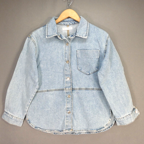 Zara Teen Mädchen Hemd Jeansjacke Shacket Jeans Baumwolle Gr. 11 12 Y 152 cm
